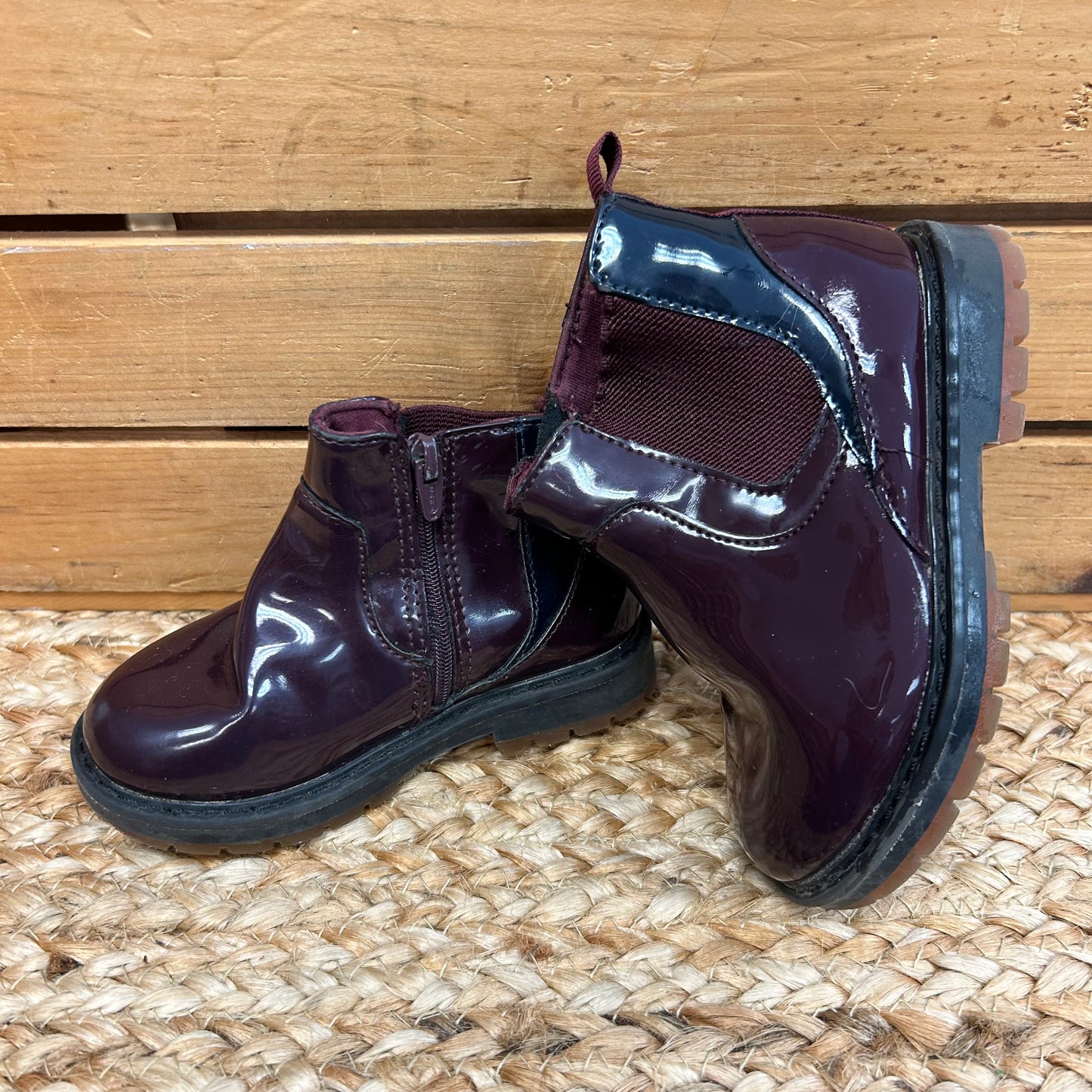 Plum Patent Leather Boots