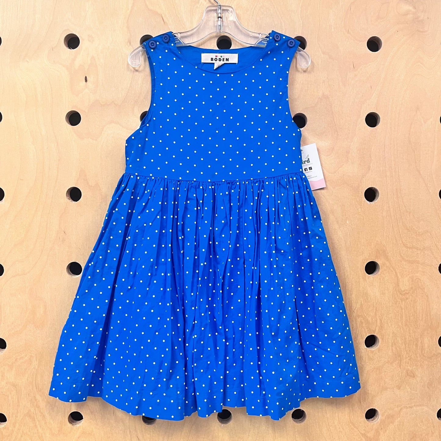 Blue Polka Dot Rainbow Back Dress