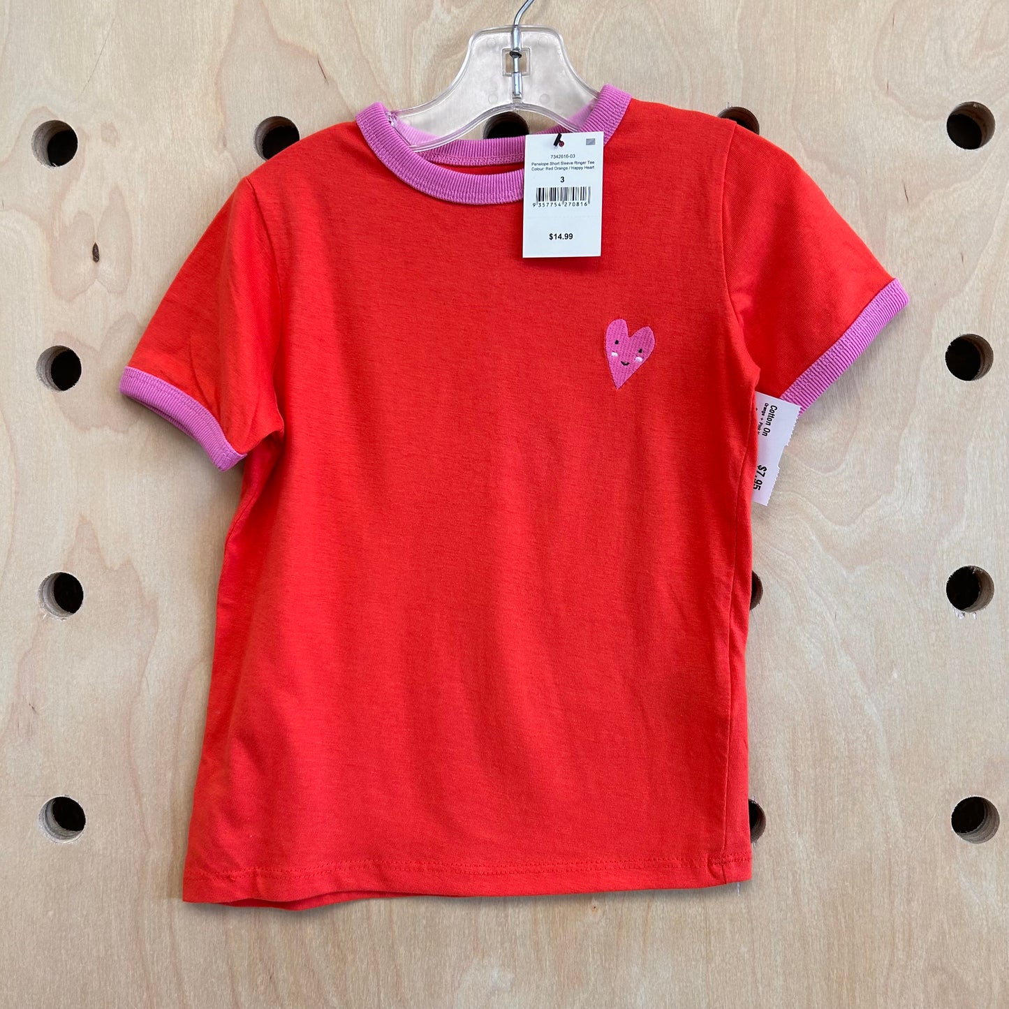 Orange + Pink Heart Tee NEW!
