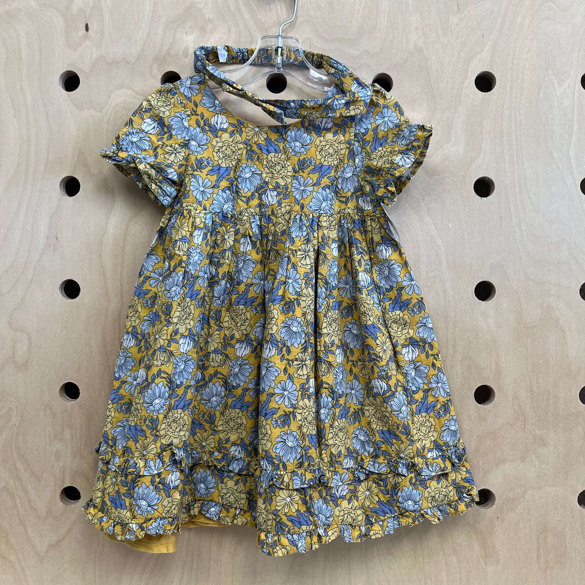 Yellow+Blue Floral Dress w/Headband