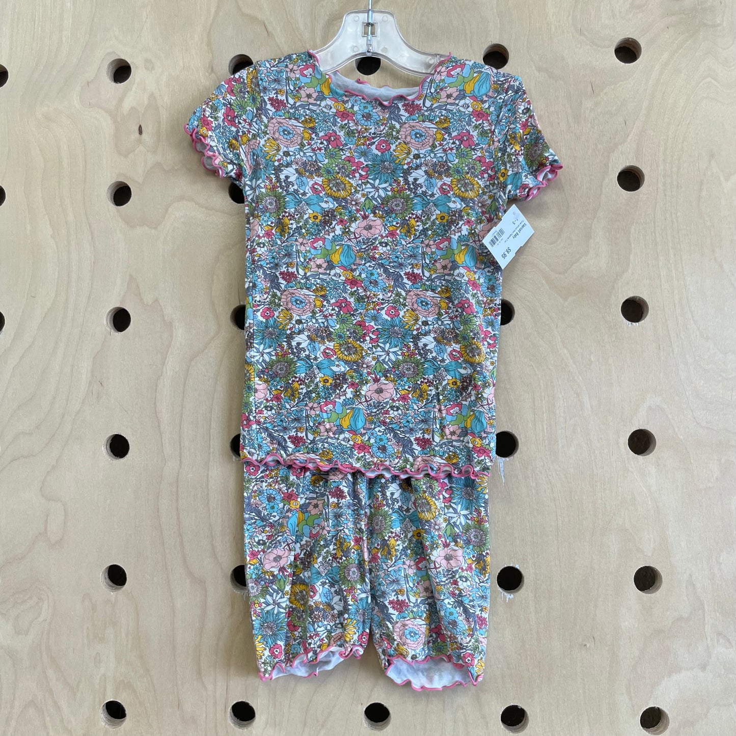 Floral Lettuce Hem Pajamas 2 pc