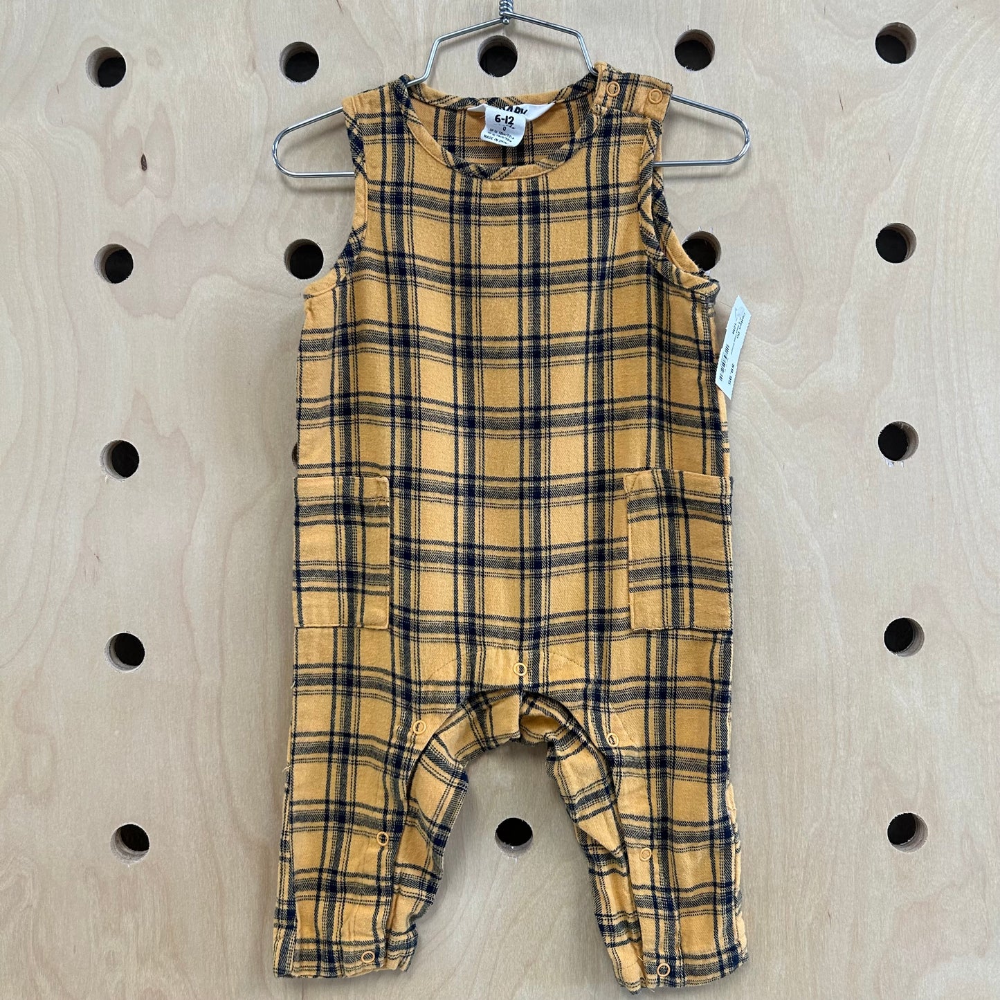 Yellow & Black Plaid Romper