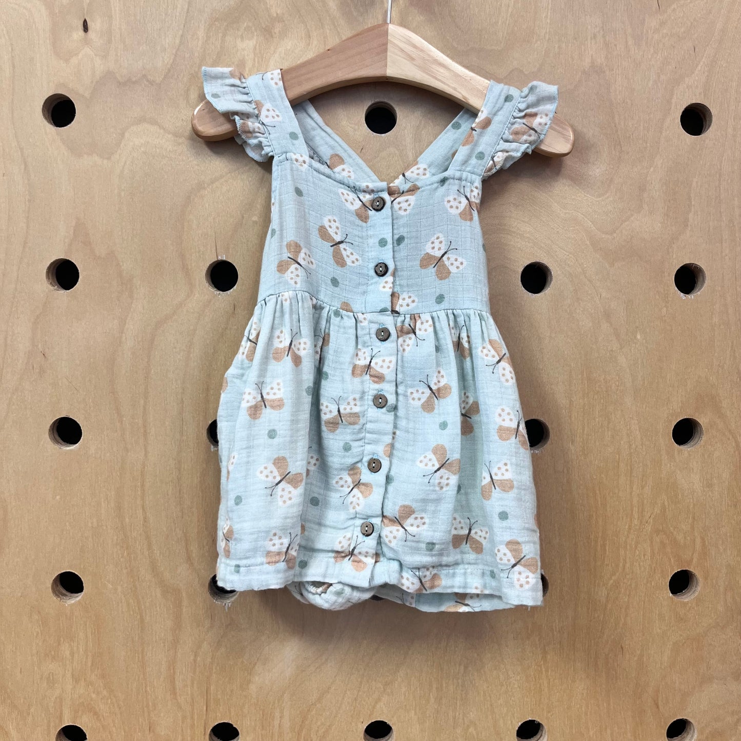 Blue Butterfly Organic Dress & Bloomers