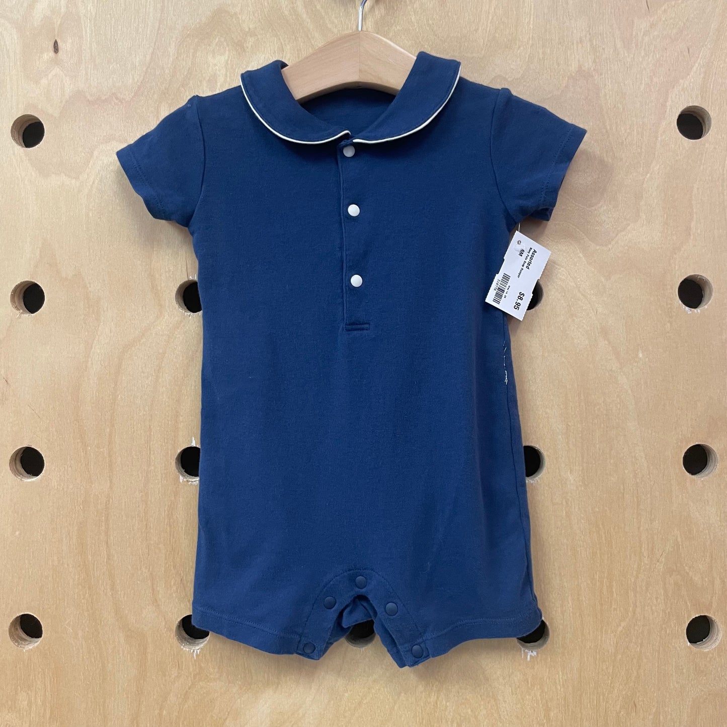 Navy Polo Snap Romper