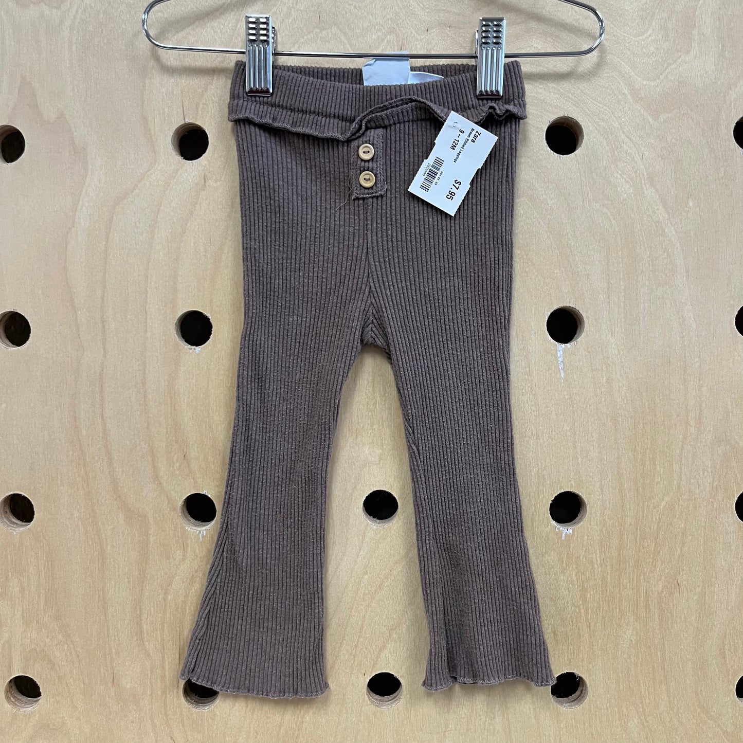Brown Ribbed Leggings