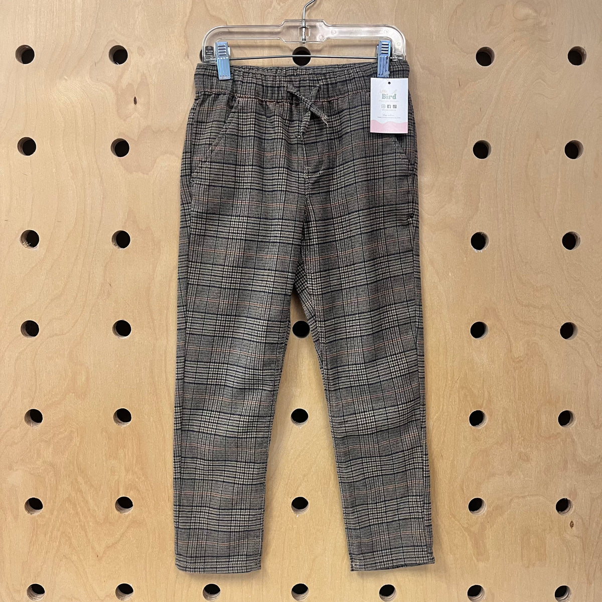 Brown & Blue Plaid Drawstring Pants