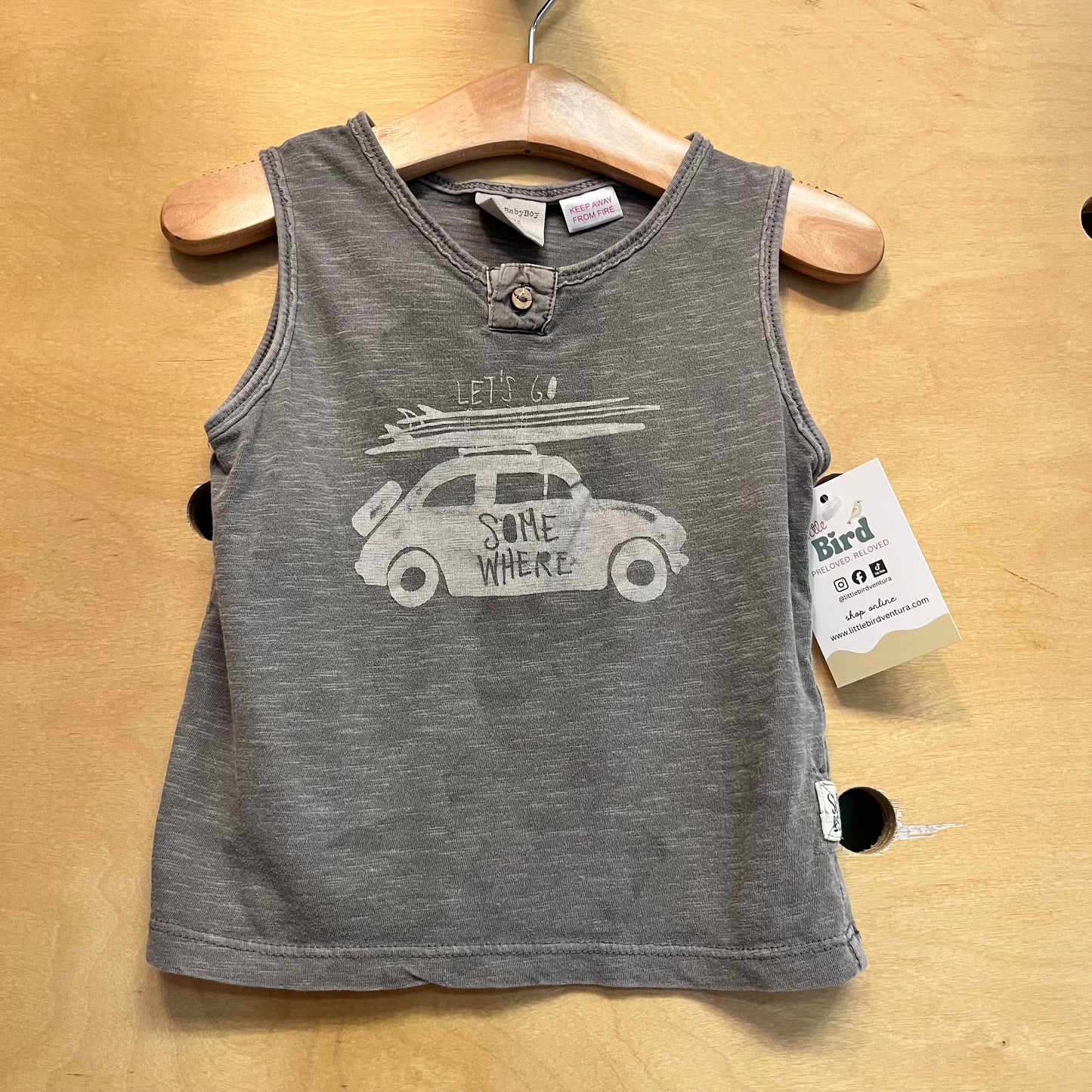 Grey 'Lets Go Somewhere' Tank