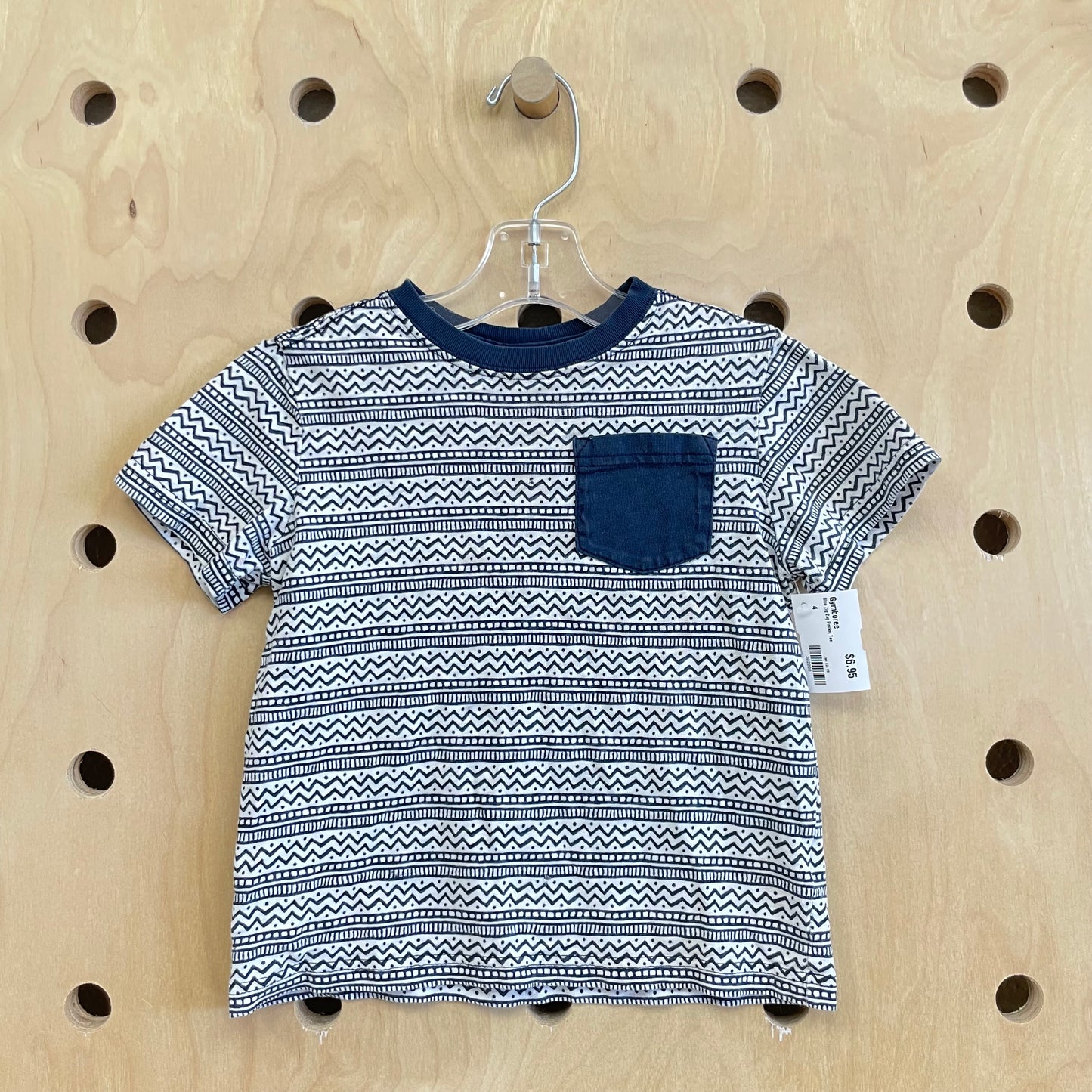Blue Zig Zag Pocket Tee