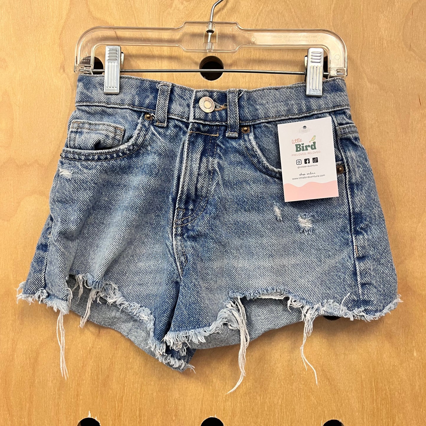 Raw Hem Distressed Denim Shorts