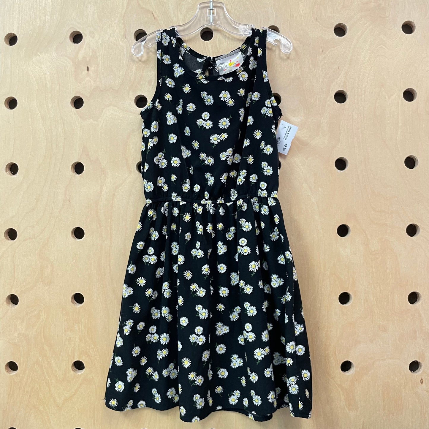 Black Daisies Silky Dress