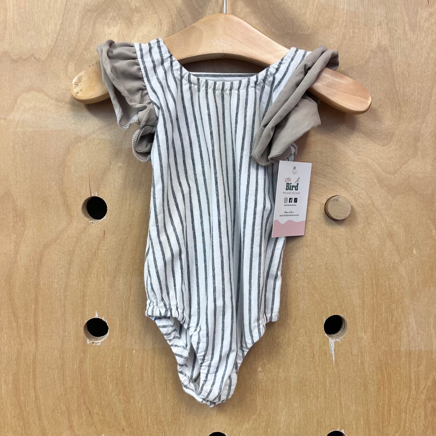 Grey Ruffle Sleeve Romper