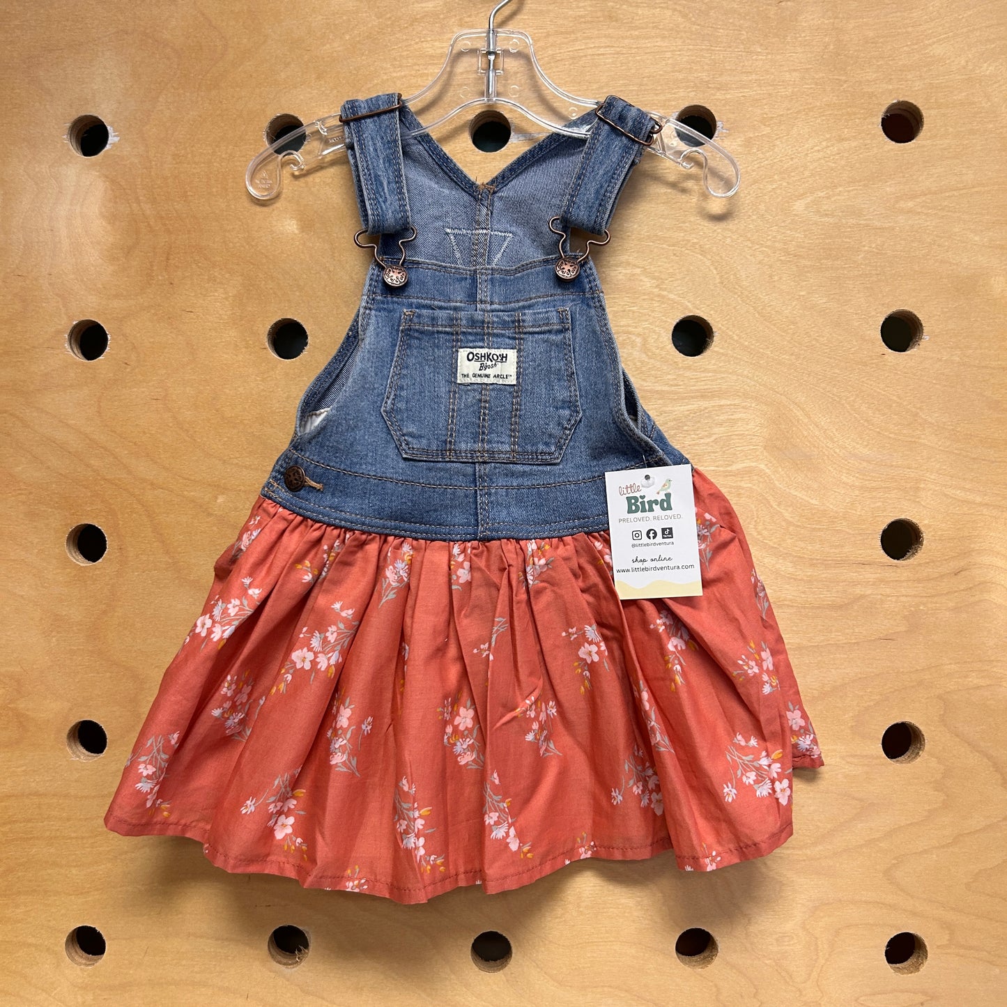Denim Pink Floral Skirtall