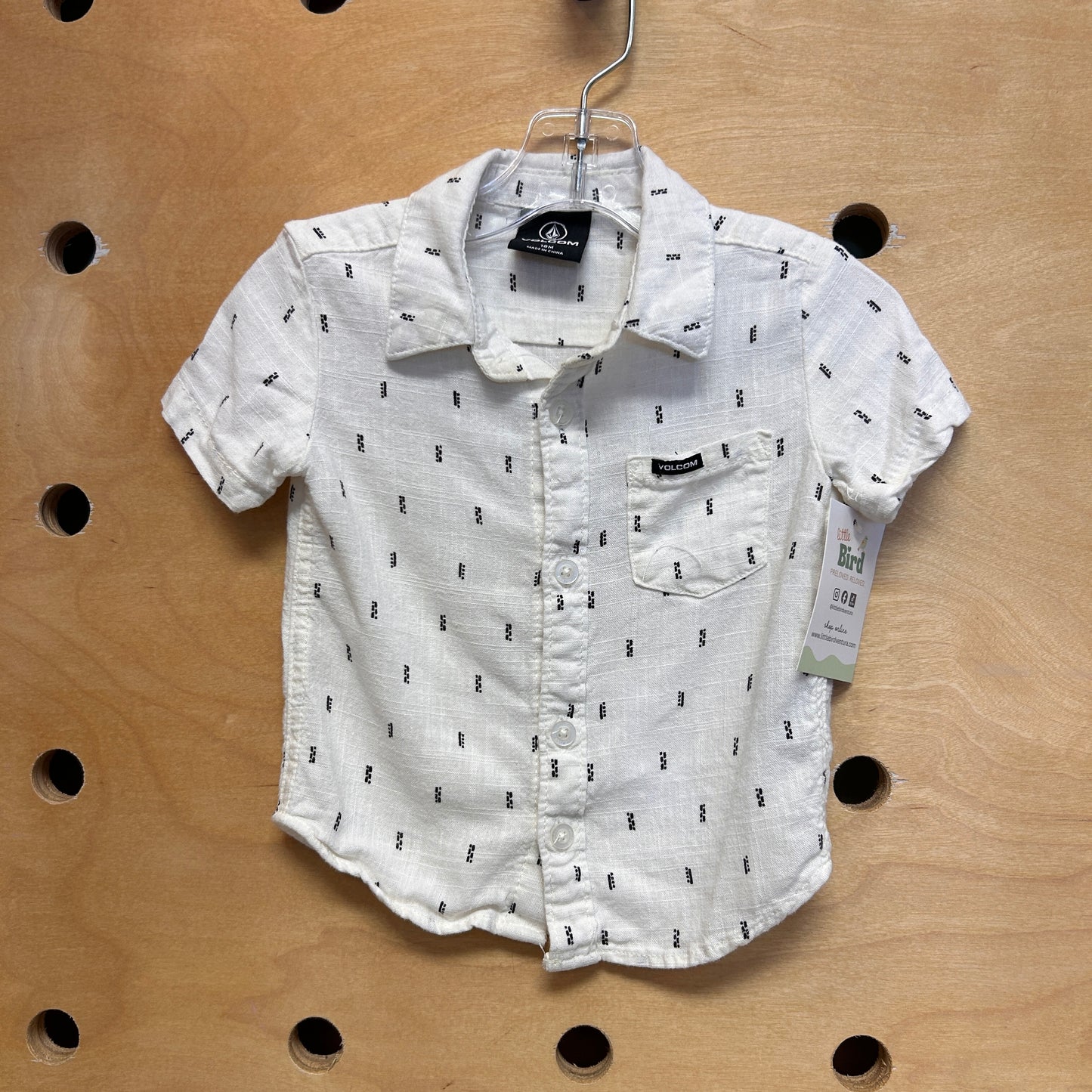 White Linen Blend Button Up