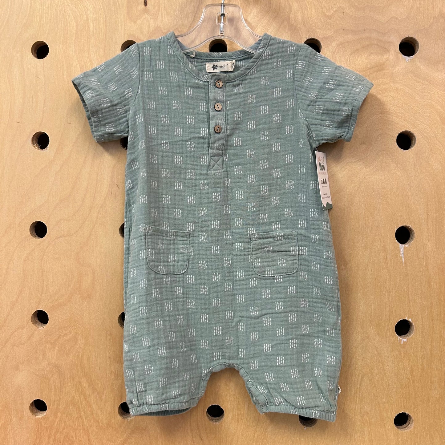 Blue Organic Cotton Romper