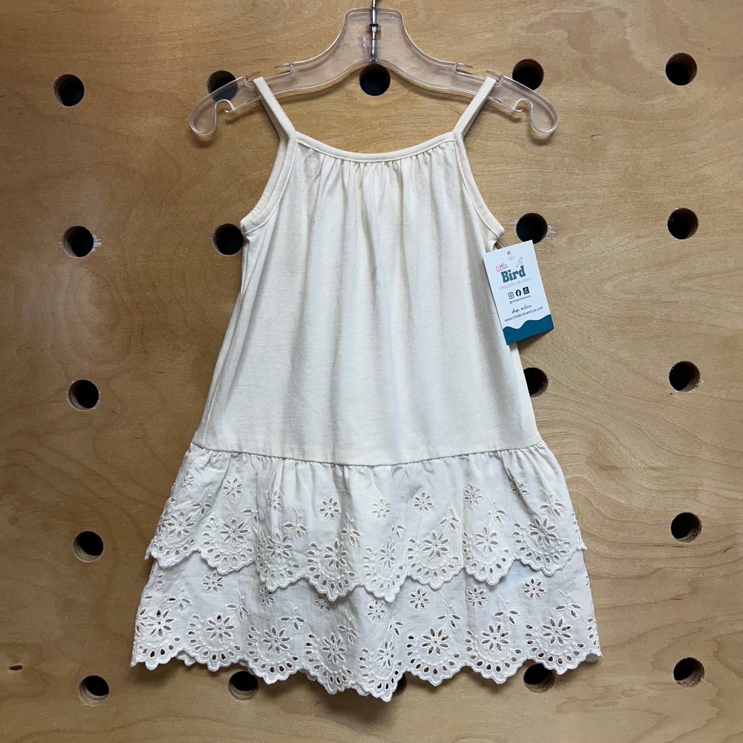 Cream Eyelet Tank Dress