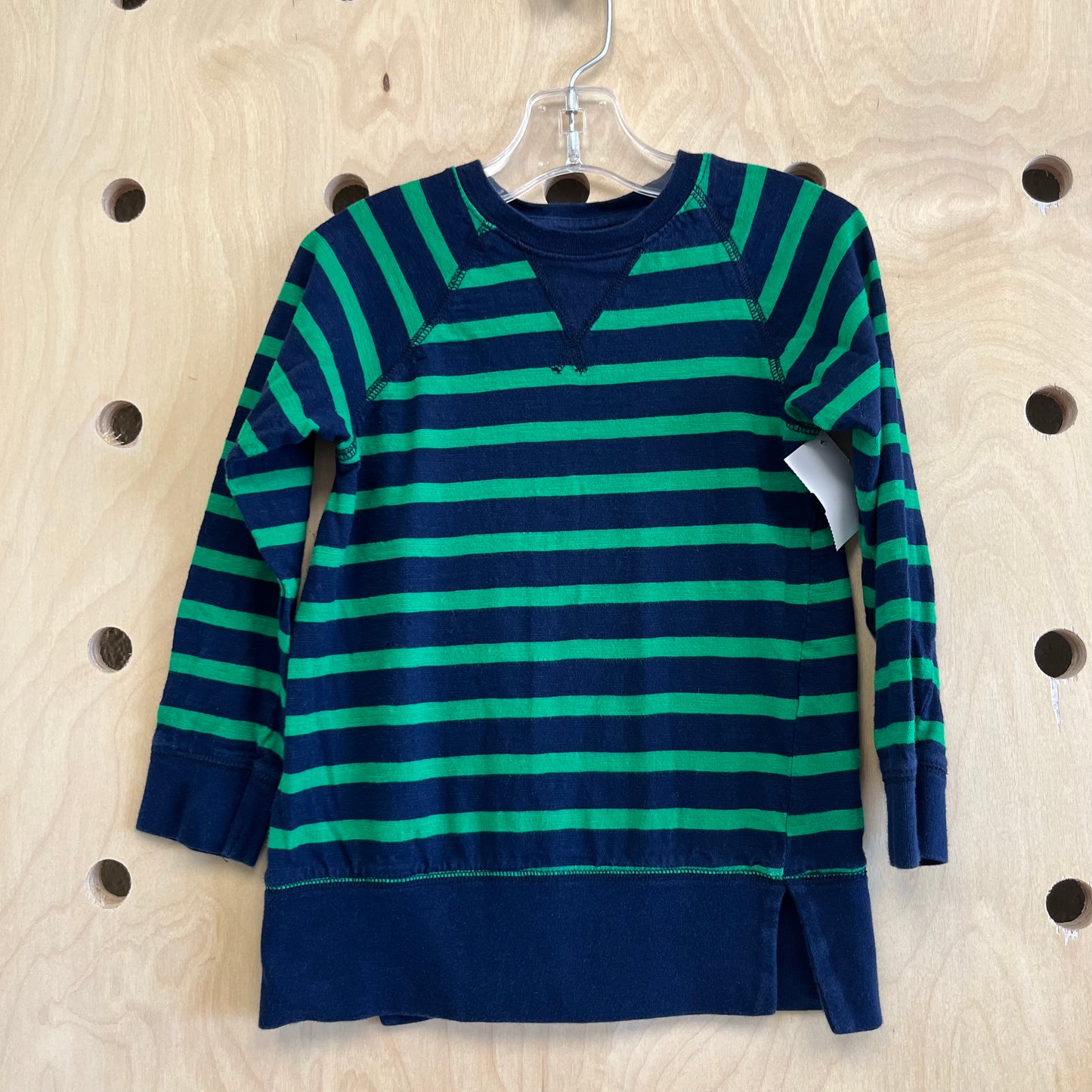 Navy & Green Striped Long Sleeve