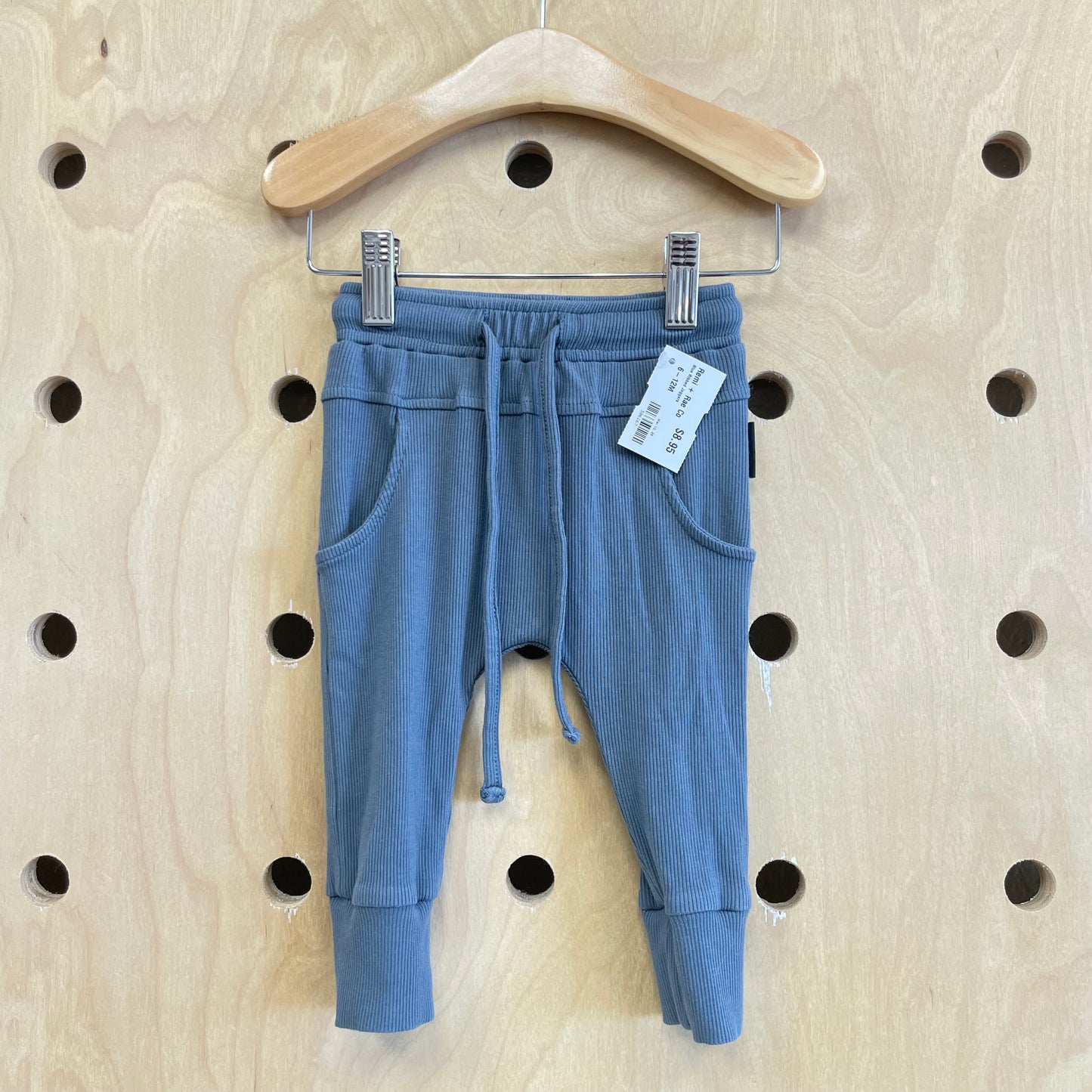 Blue Ribbed Joggers