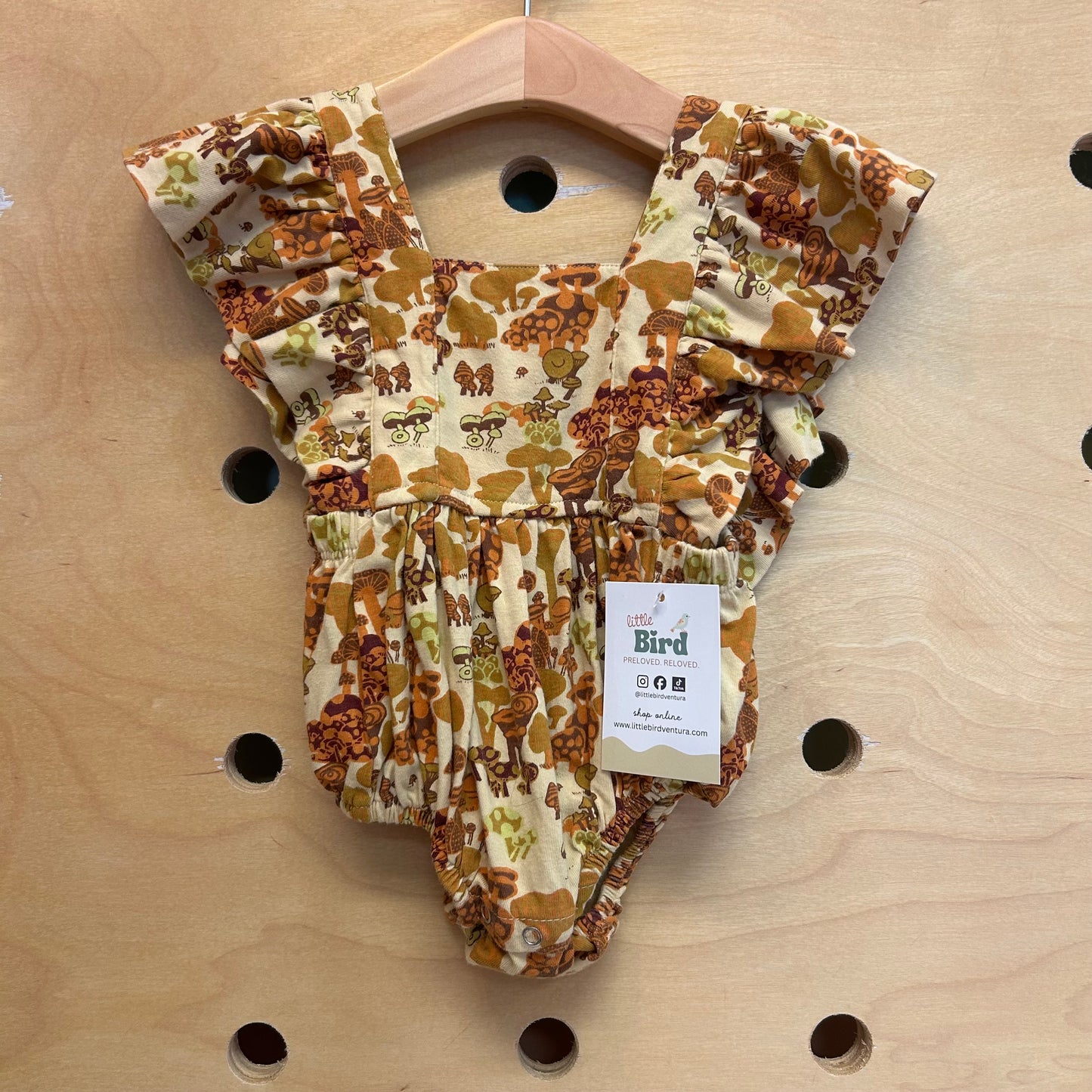 Orange Organic Mushroom Romper