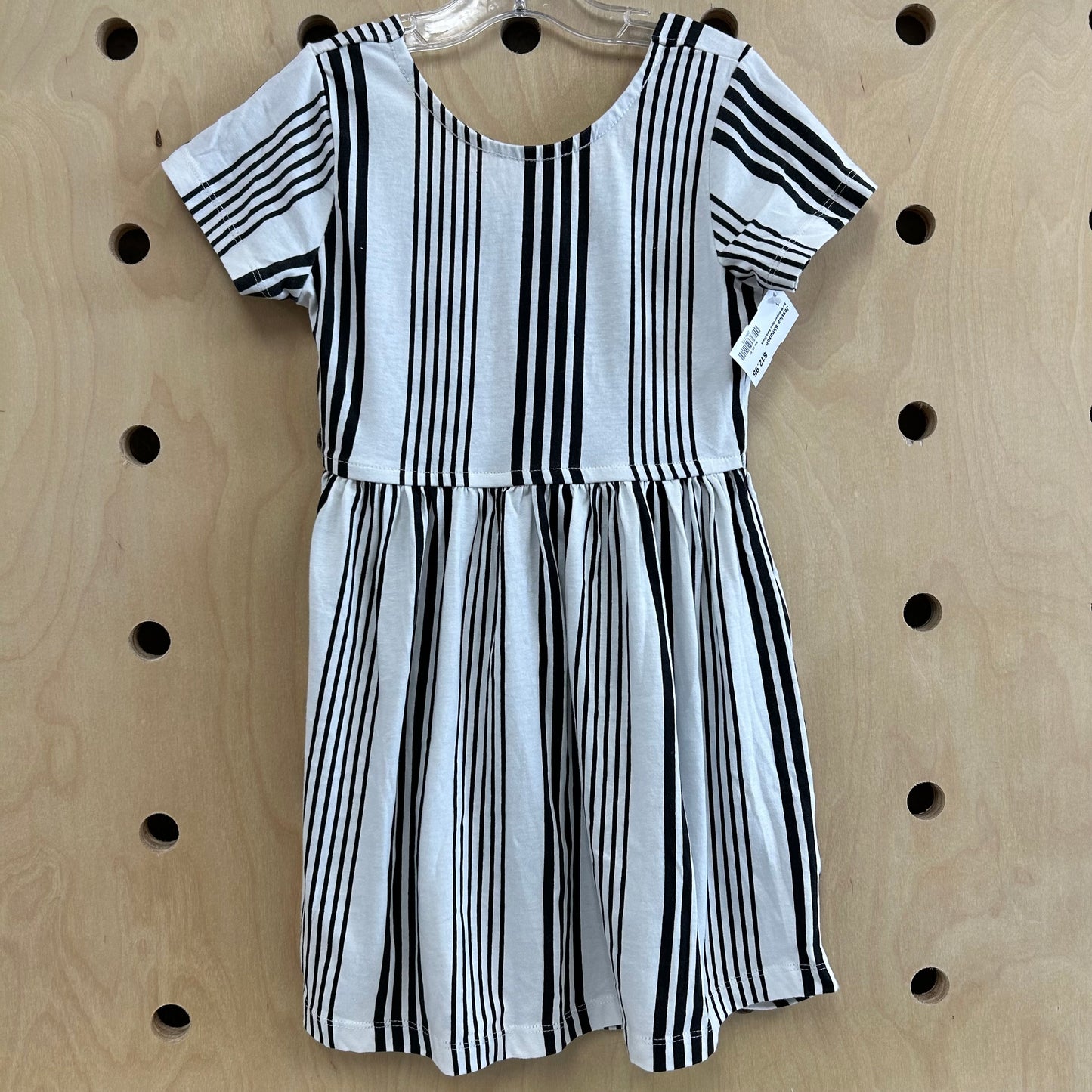 B+W Striped Open Back Dress