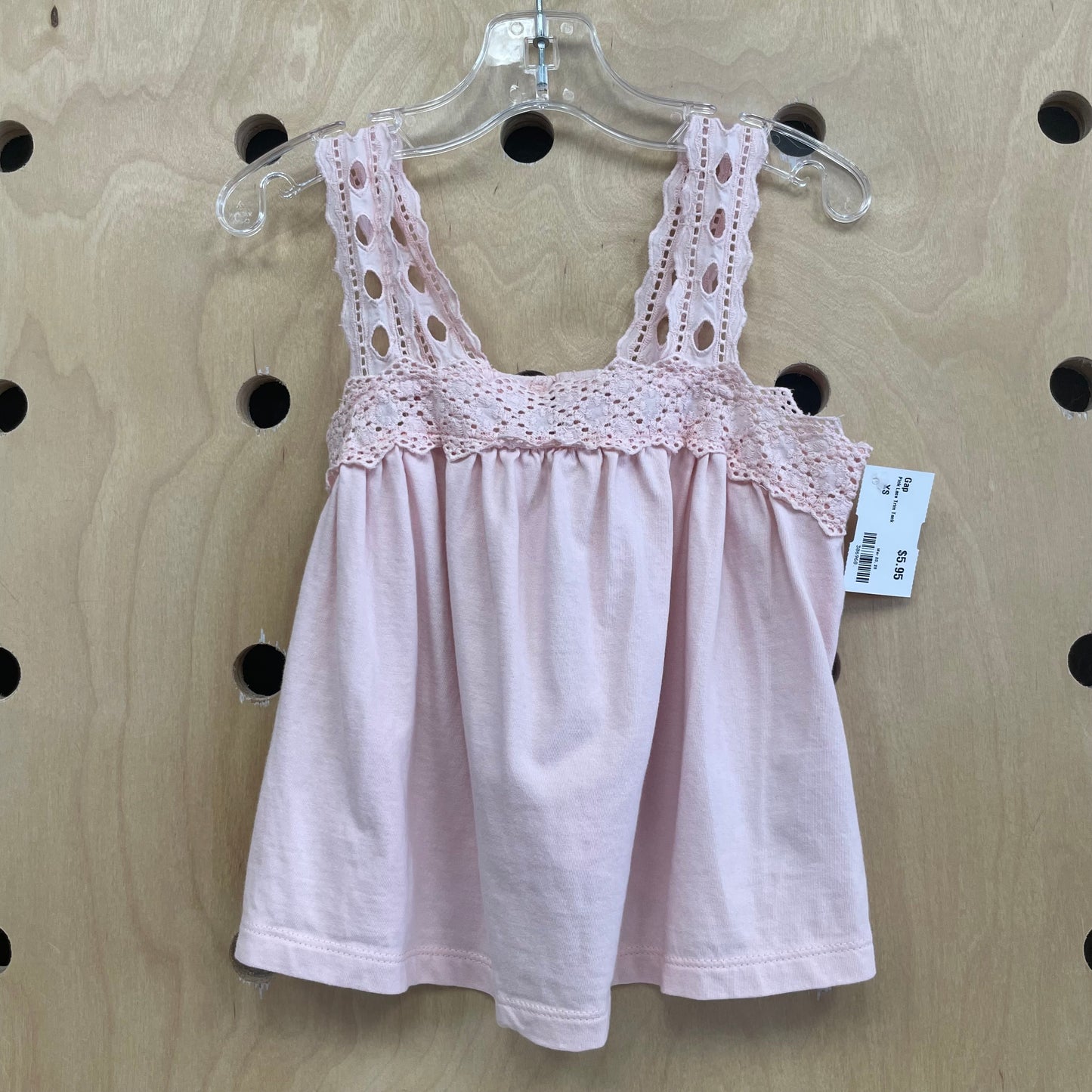 Pink Lace Trim Tank
