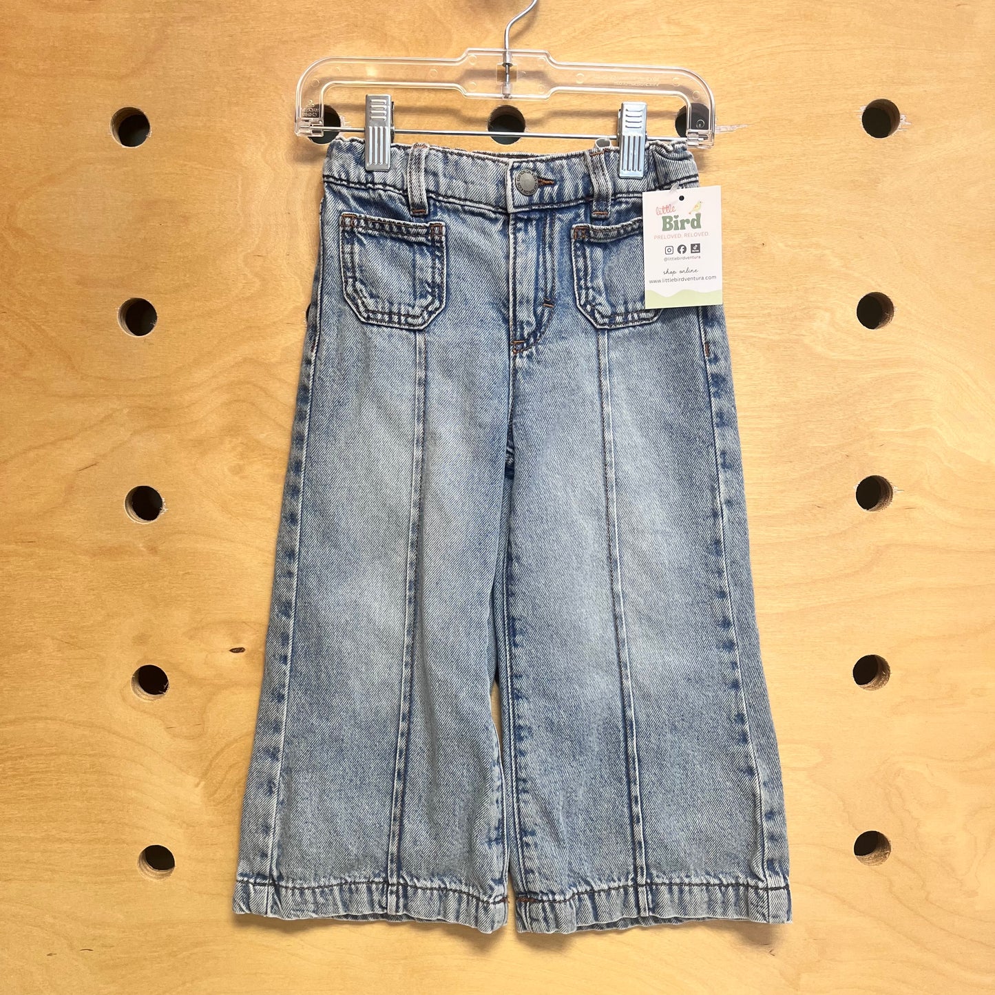 Stripe Denim Wide Leg Pants
