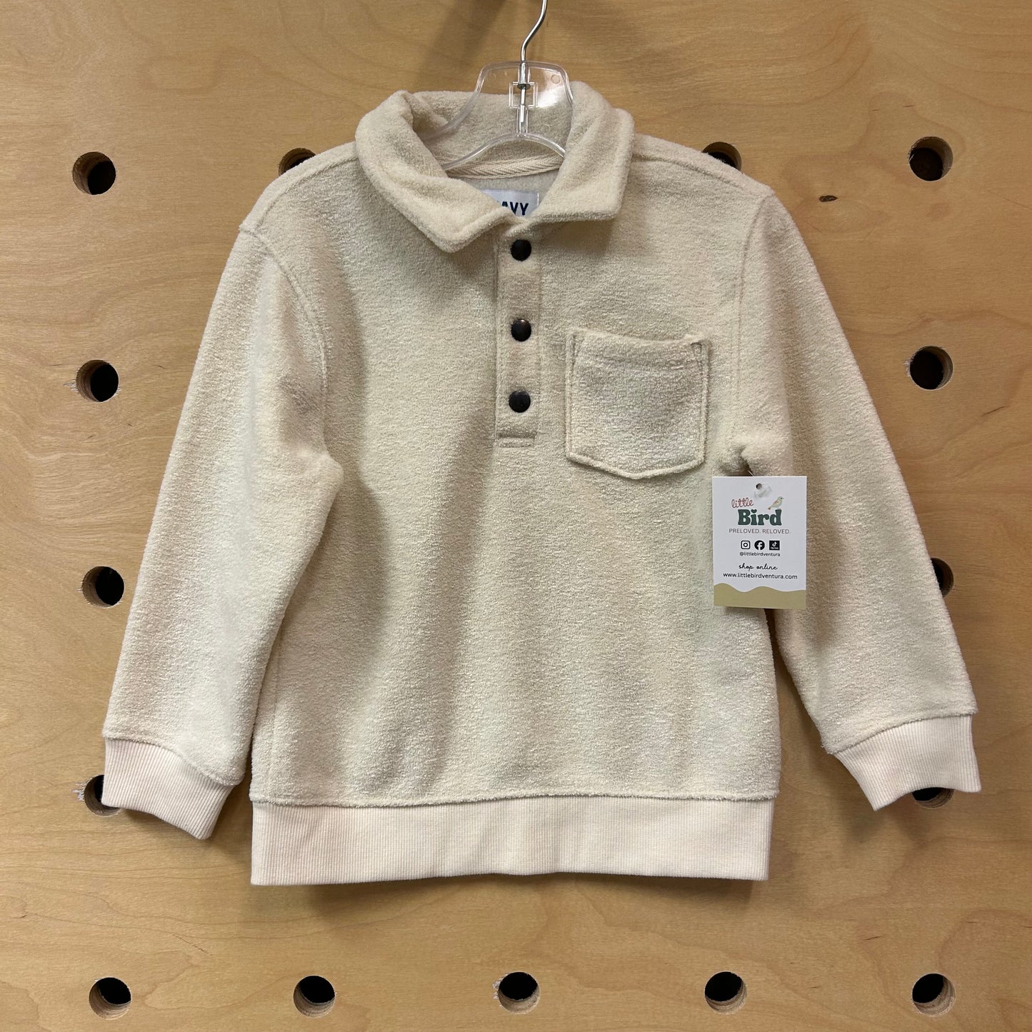 Eggshell Terry 1/4 Snap Pullover