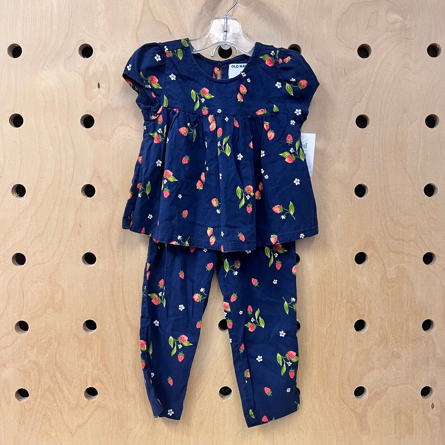 Navy/Red Strawberries Outfit