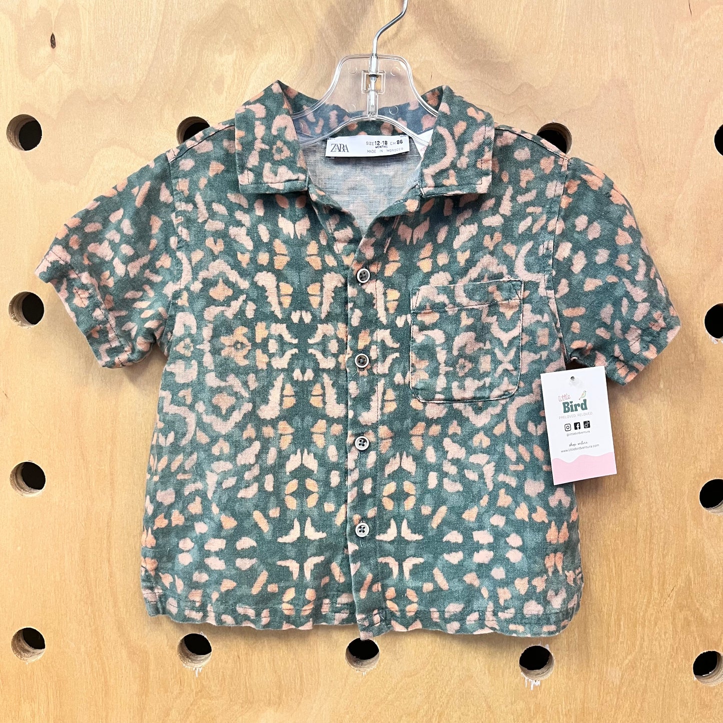 Teal & Pink Button Up Shirt
