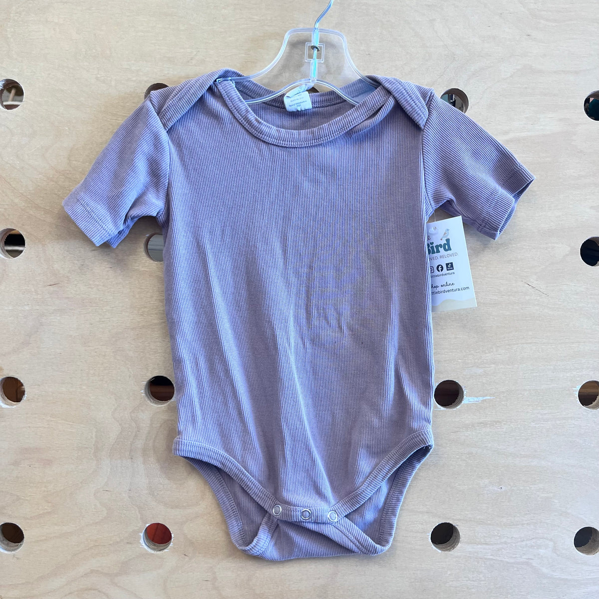 Organic Purple Ribbed Bodysuit