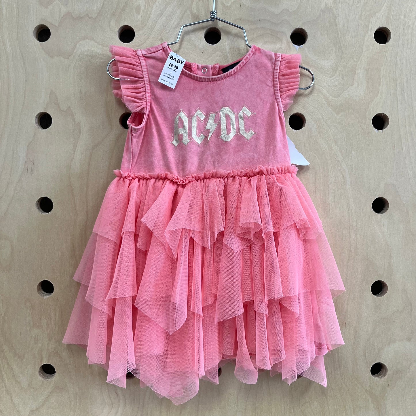 Pink AC/DC Ruffle Dress
