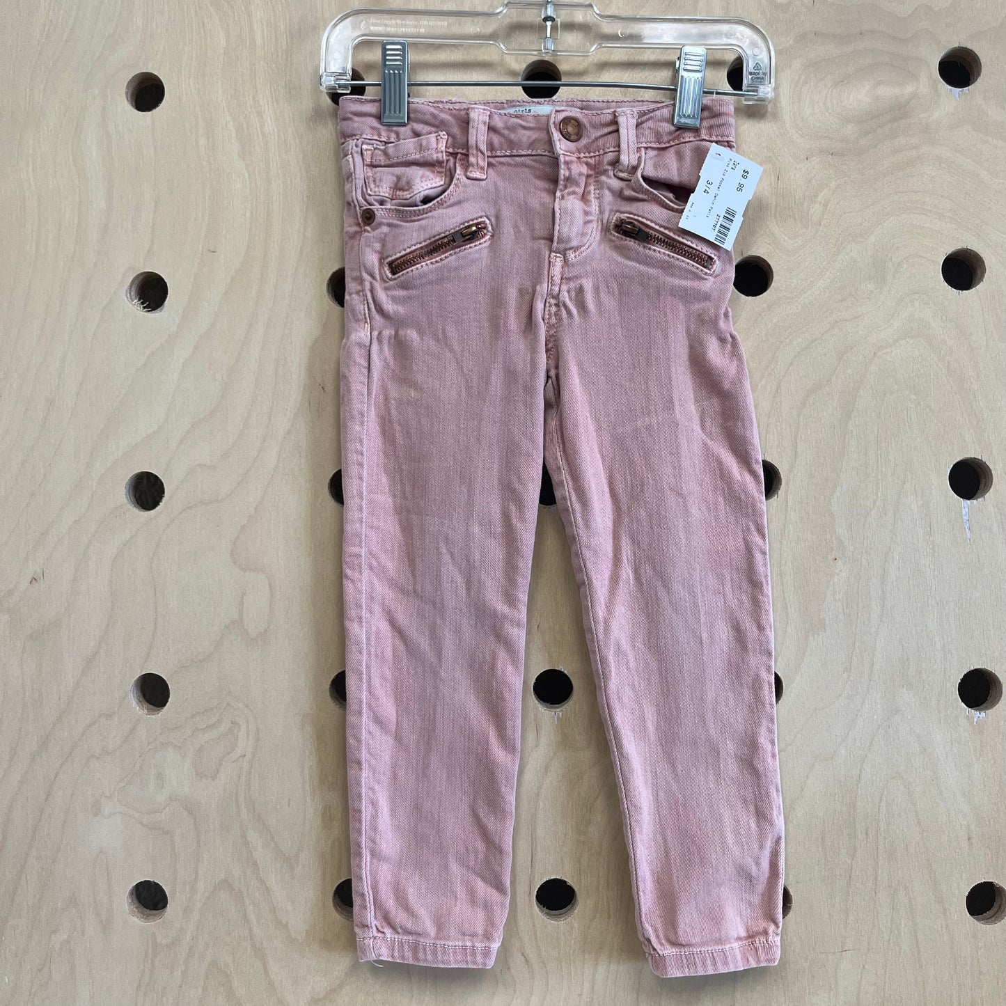 Pink Zip Pocket Denim Pants
