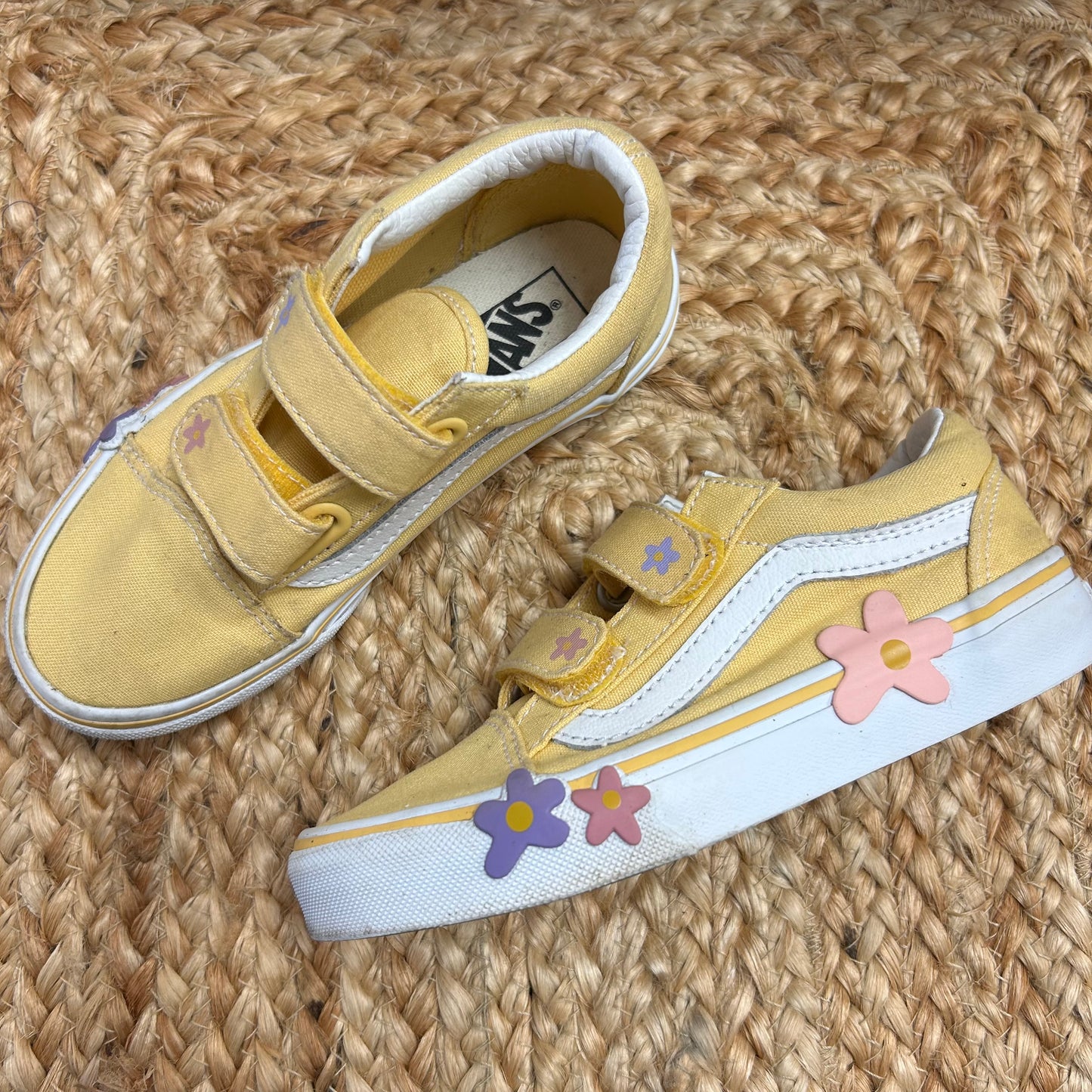 Yellow Daisy Velcro Sneakers