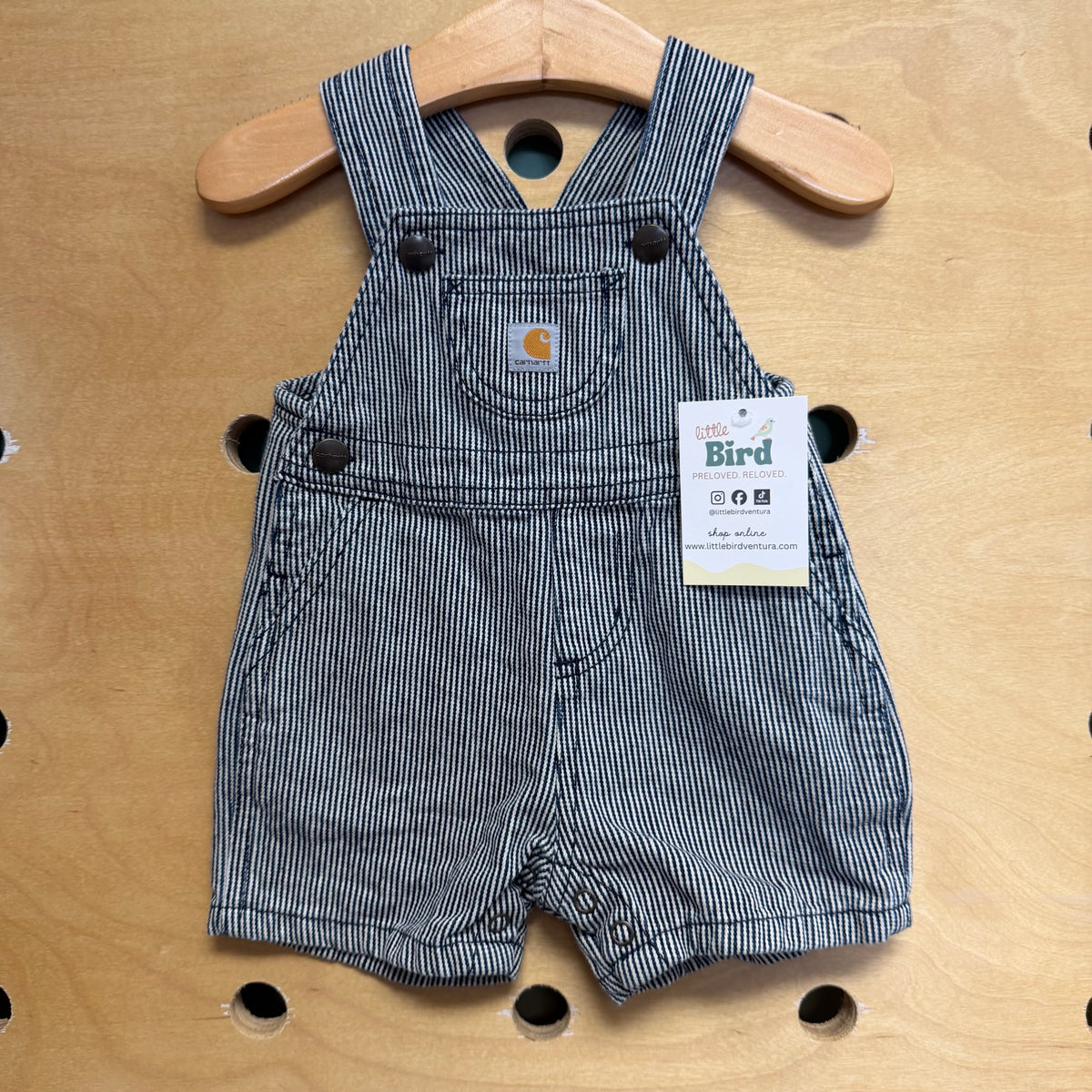 Navy/White Striped Shortalls