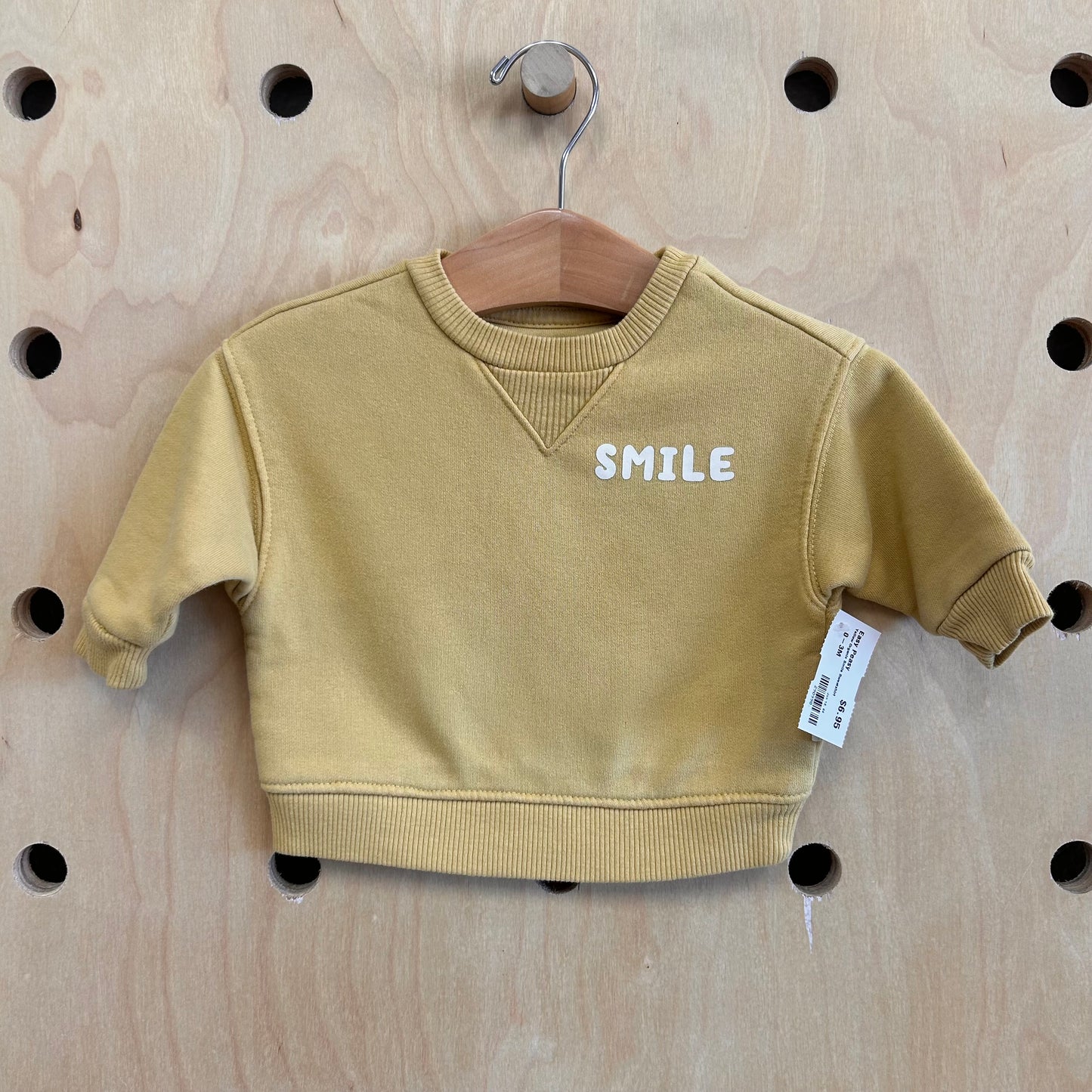 Yellow Organic Smile Sweatshirt