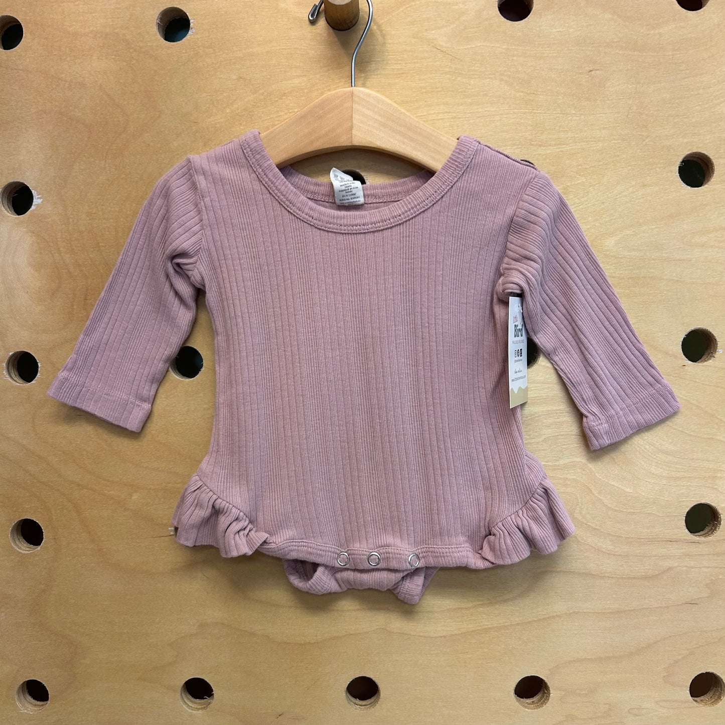 Pink Organic Ribbed Romper