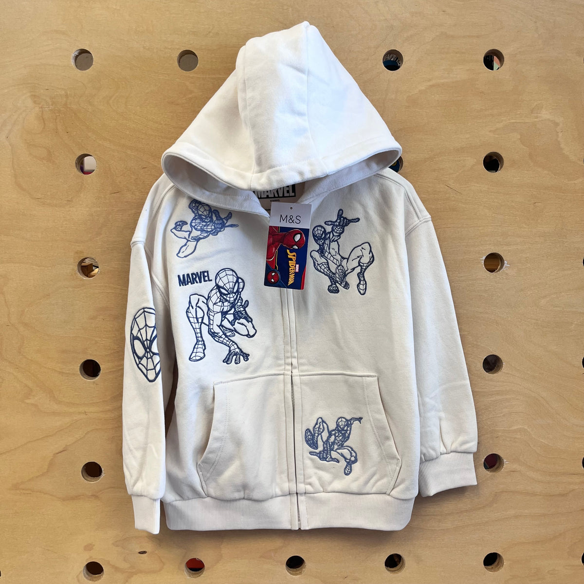 Cream Spiderman Zip Hoodie NEW!