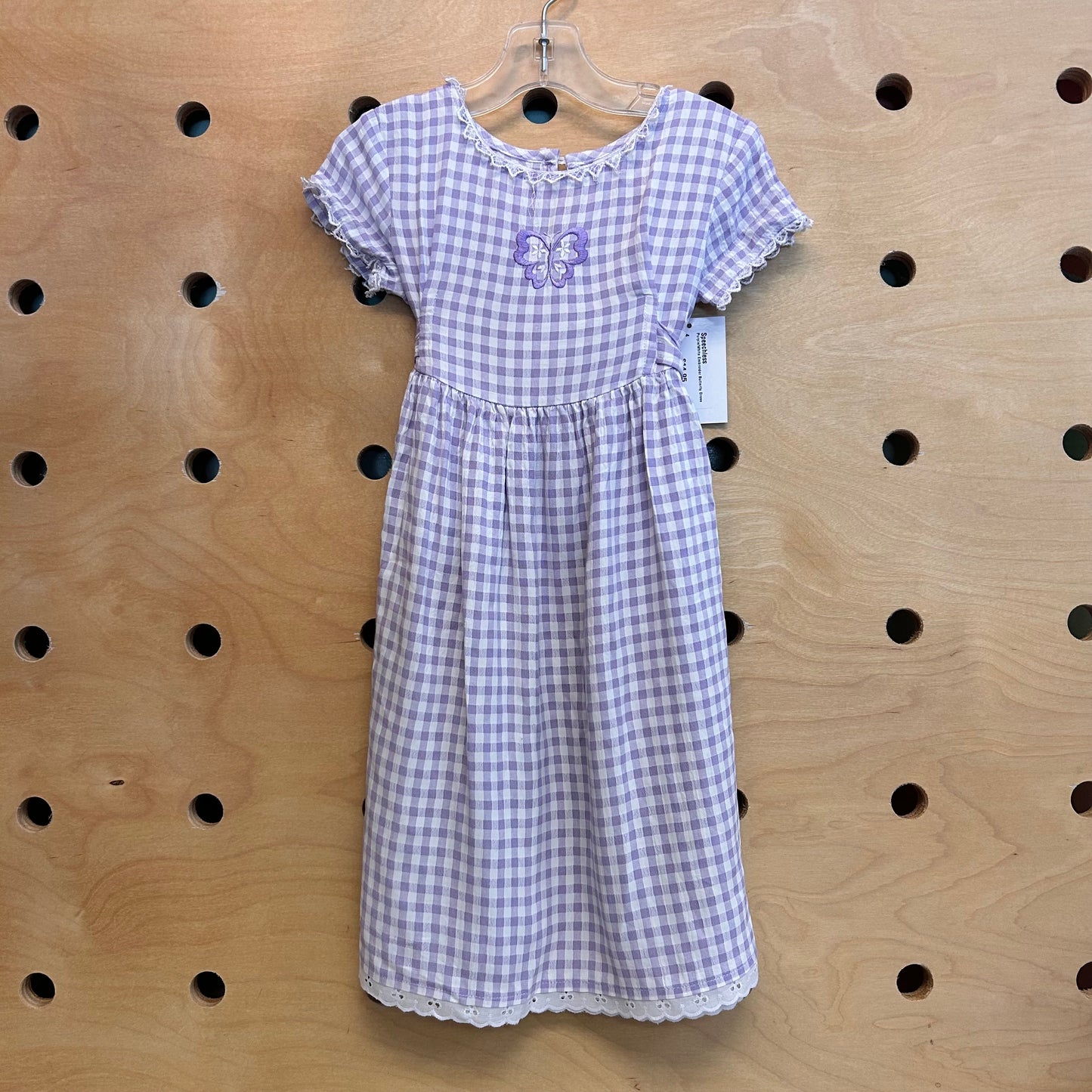 Purple/White Embroidered Butterfly Dress