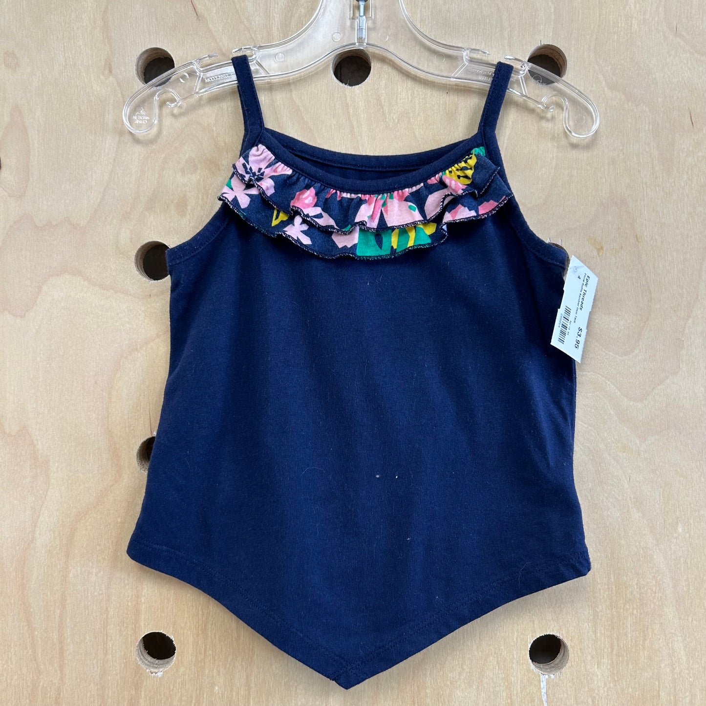 Floral Ruffle Kerchief Hem Tank
