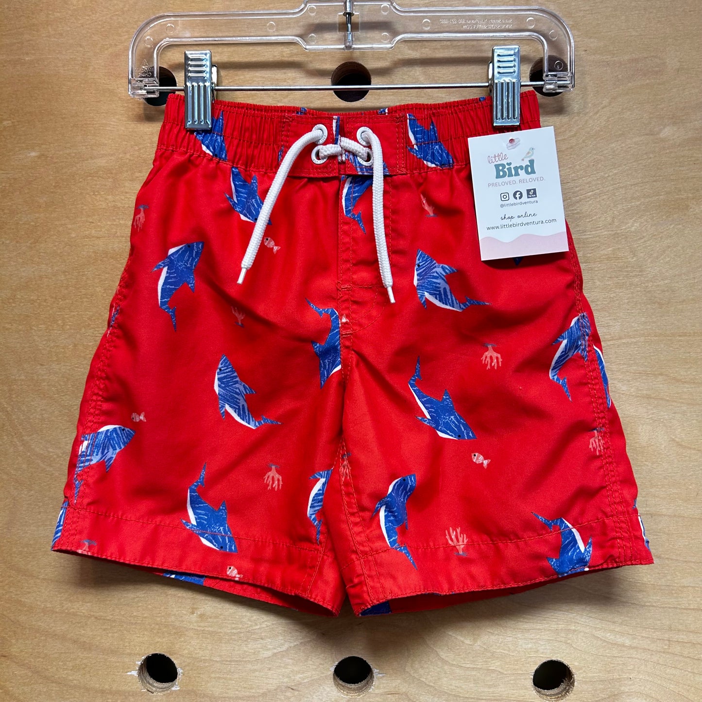 Red Sharks Swim Trunks