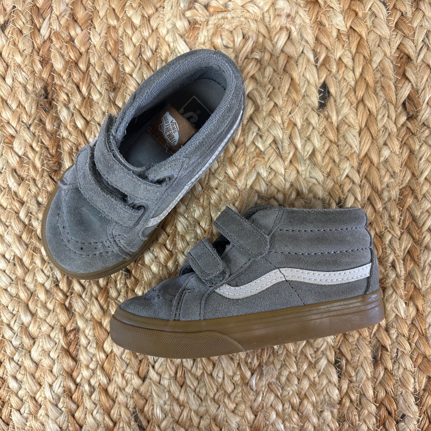 Grey Velcro High Top Sk8 Shoes