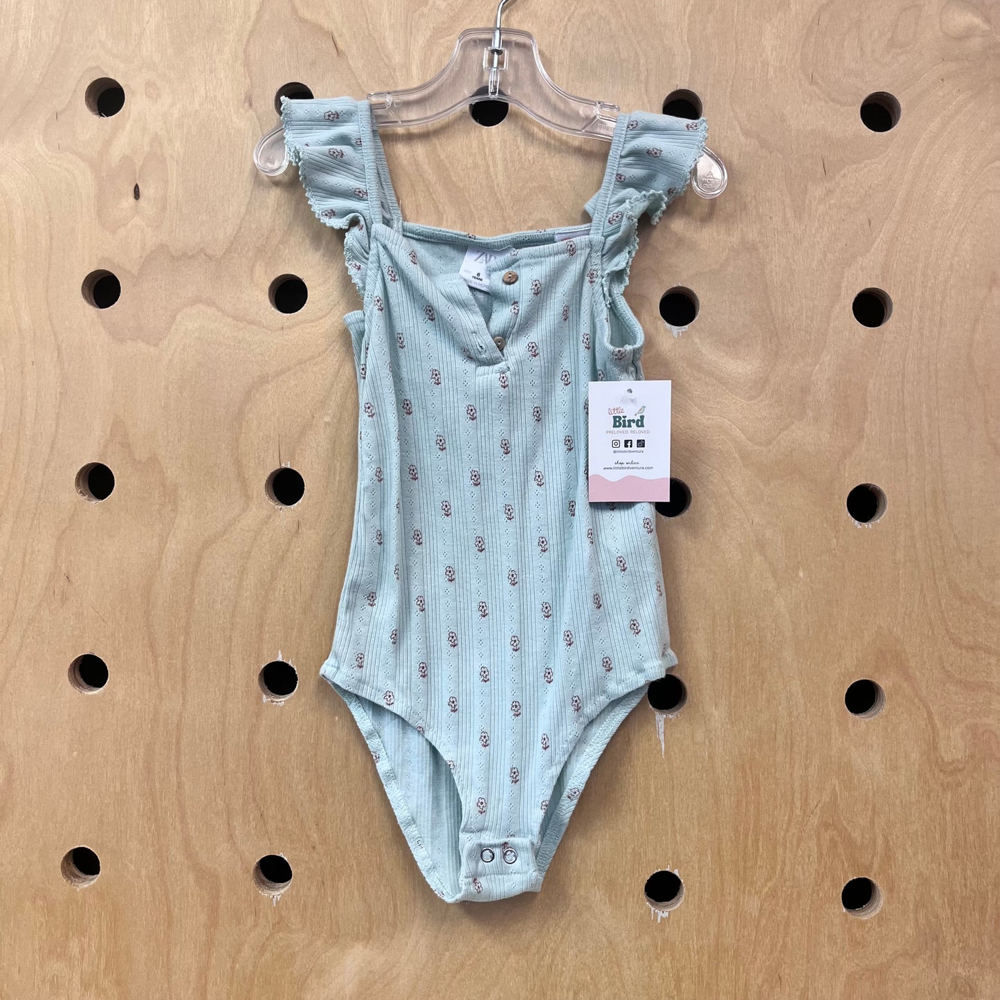 Mint Pinafore Floral Bodysuit