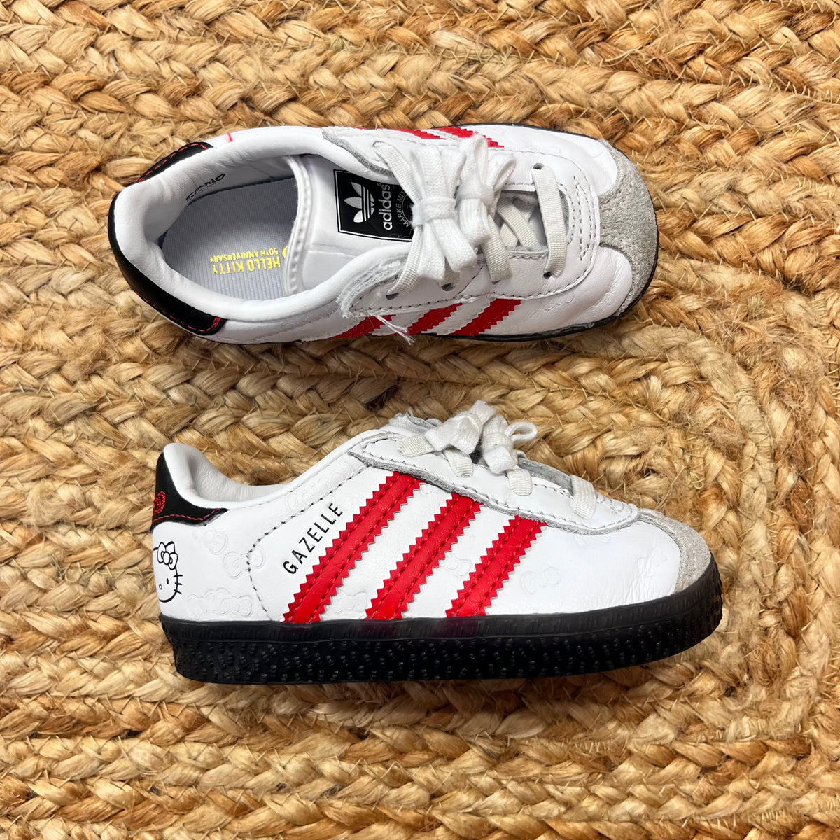 White 'Hello Kitty' Gazelle Sneakers