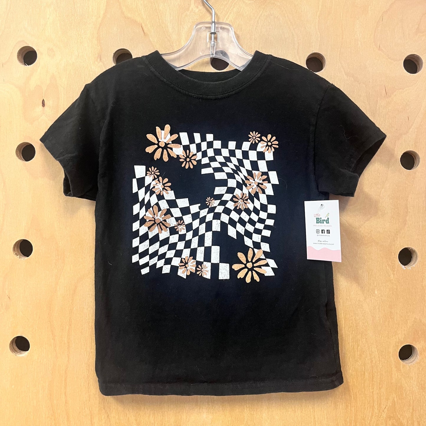 Black Wavy Checkered Tee