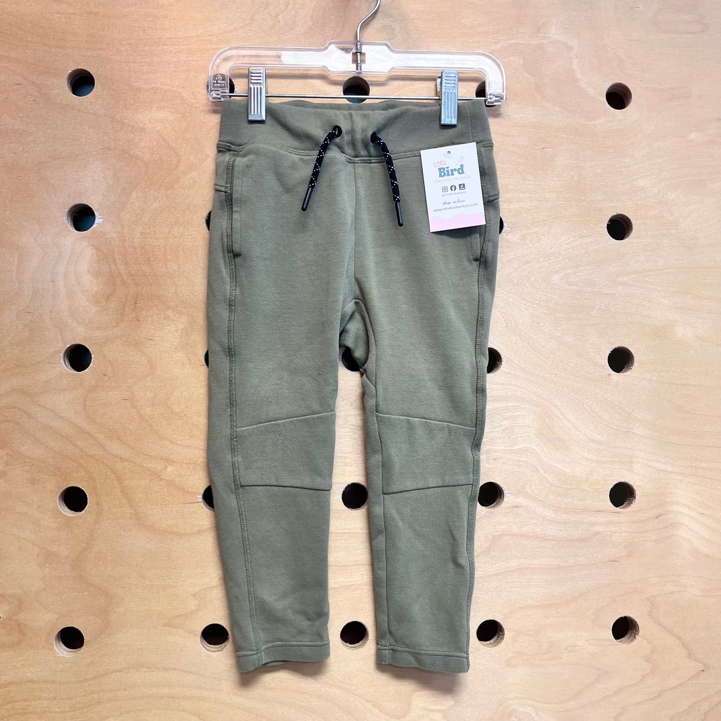 Green Moto Drawstring Soft Pants