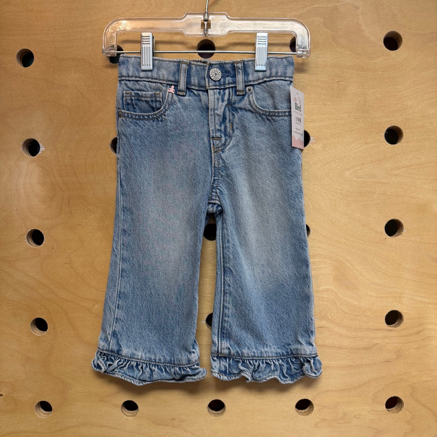 Ruffle Bottom Denim Pants