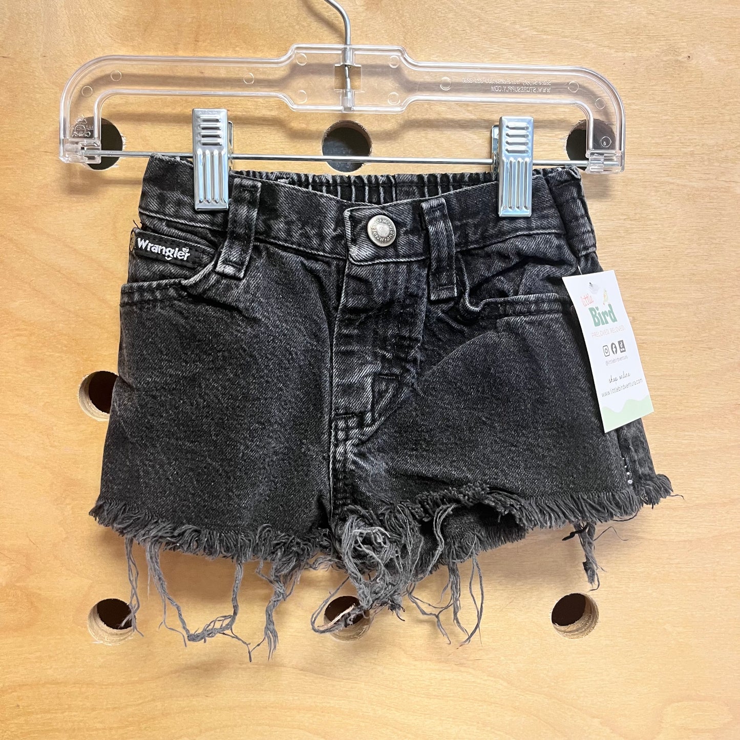 Black Raw Hem Denim Shorts