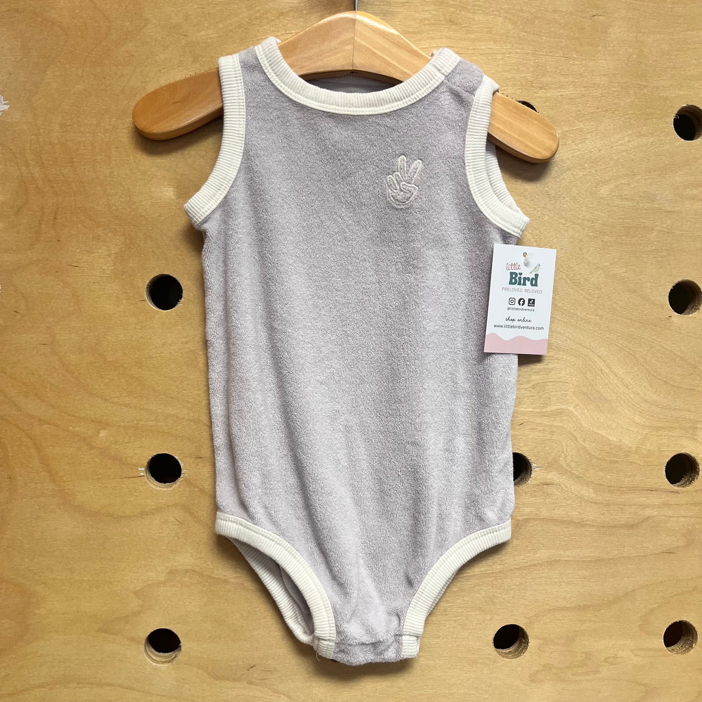 Organic Lavender Terry Peace Romper