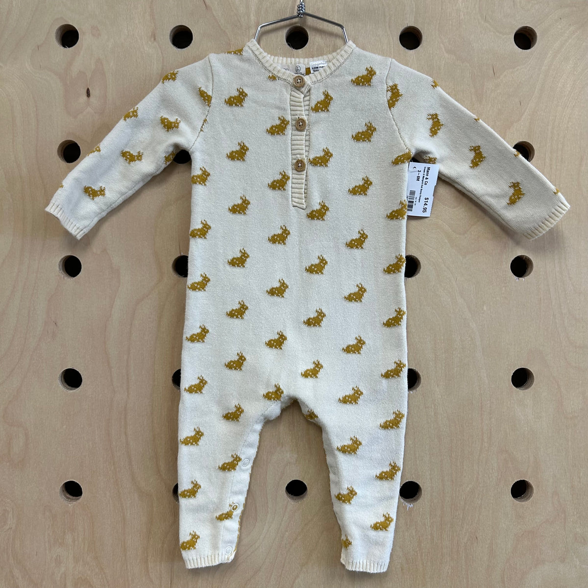 Cream & Marigold Knit Bunny Romper
