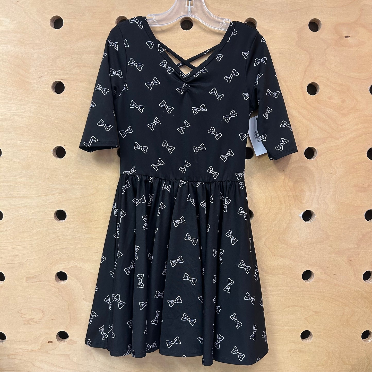 Black & White Bows Cross Back Dress