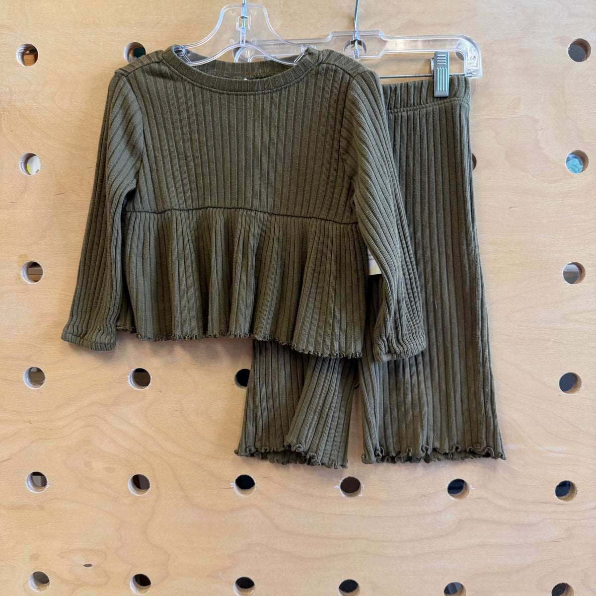 Green Ribbed Outfit